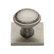 Heritage Brass Cabinet Hardware Satin Nickel / Cabinet Knob on Backplate / 31mm Dia. Heritage Brass - Cabinet Knob Diamond Cut Design with Square Backplate 32mm Satin