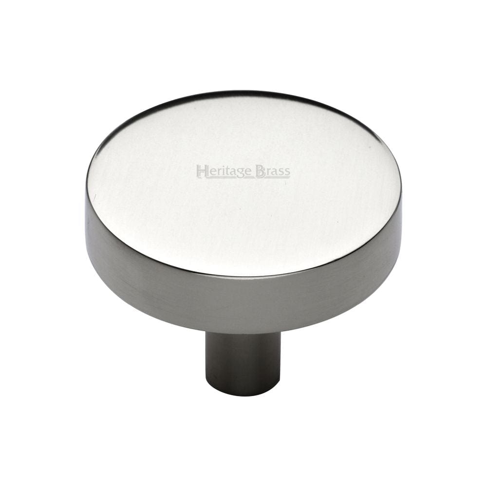 Heritage Brass Cabinet Hardware Polished Nickel / Cabinet Knobs / 32mm Dia. Heritage Brass - Cabinet Knob Disc Design 32mm Polished Nickel Finish