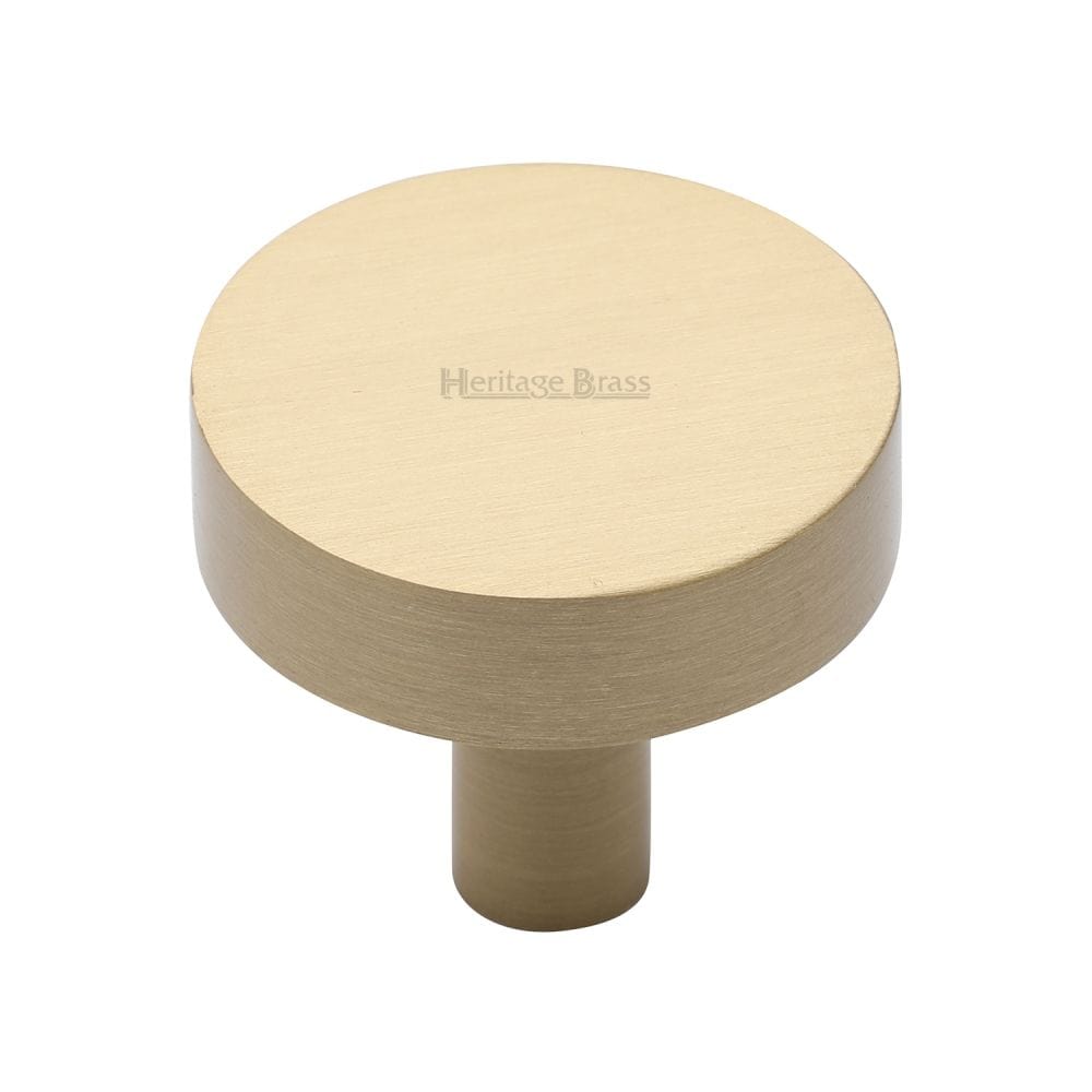 Heritage Brass Cabinet Hardware Satin Brass / Cabinet Knobs / 32mm Dia. Heritage Brass - Cabinet Knob Disc Design 32mm Satin Brass Finish