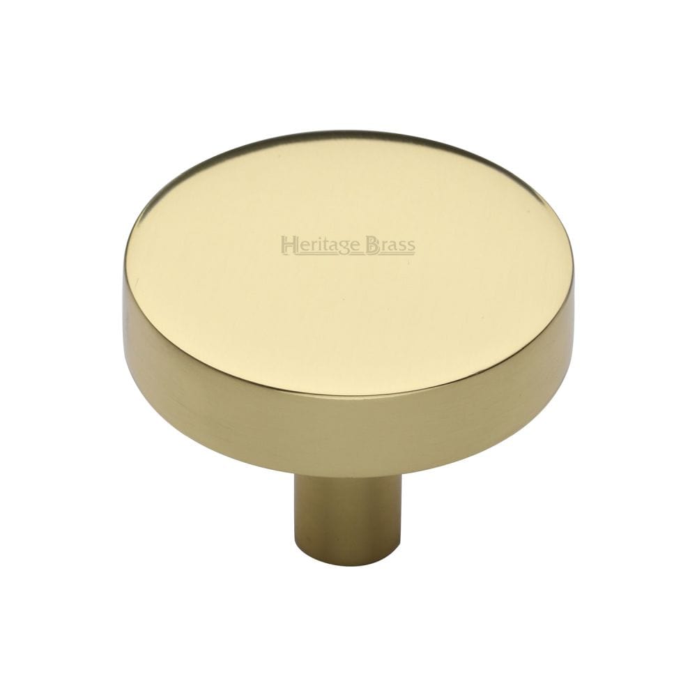 Heritage Brass Cabinet Hardware Polished Brass / Cabinet Knobs / 38mm Dia. Heritage Brass - Cabinet Knob Disc Design 38mm Polished Brass Finish