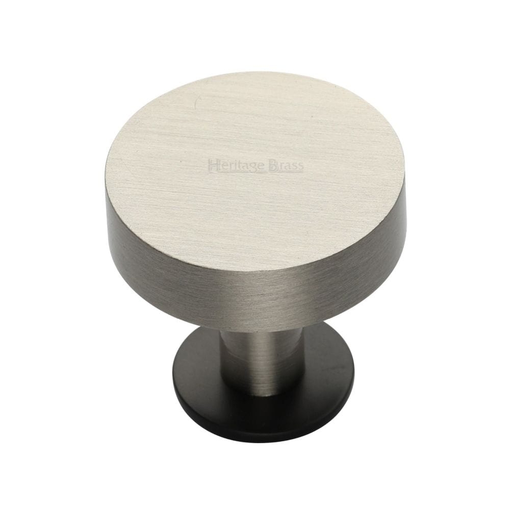 Heritage Brass Cabinet Hardware Matt Bronze/Satin Nickel / Cabinet Knobs / 32mm Dia. Heritage Brass - Cabinet Knob Disc Design with Rose 32mm Matt Bronze / Satin Nick