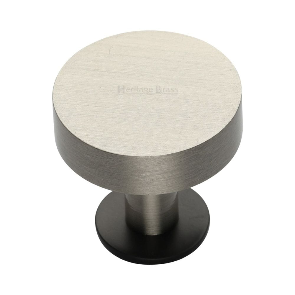 Heritage Brass Cabinet Hardware Matt Bronze/Satin Nickel / Cabinet Knobs / 38mm Dia. Heritage Brass - Cabinet Knob Disc Design with Rose 38mm Matt Bronze / Satin Nick