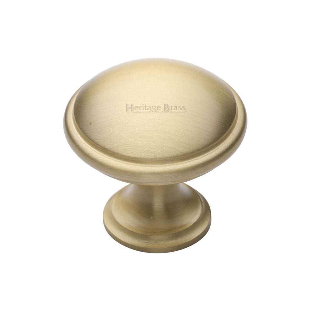 Heritage Brass Cabinet Hardware Satin Brass / Cabinet Knobs / 32mm Dia. Heritage Brass - Cabinet Knob Domed Design 32mm Satin Brass Finish