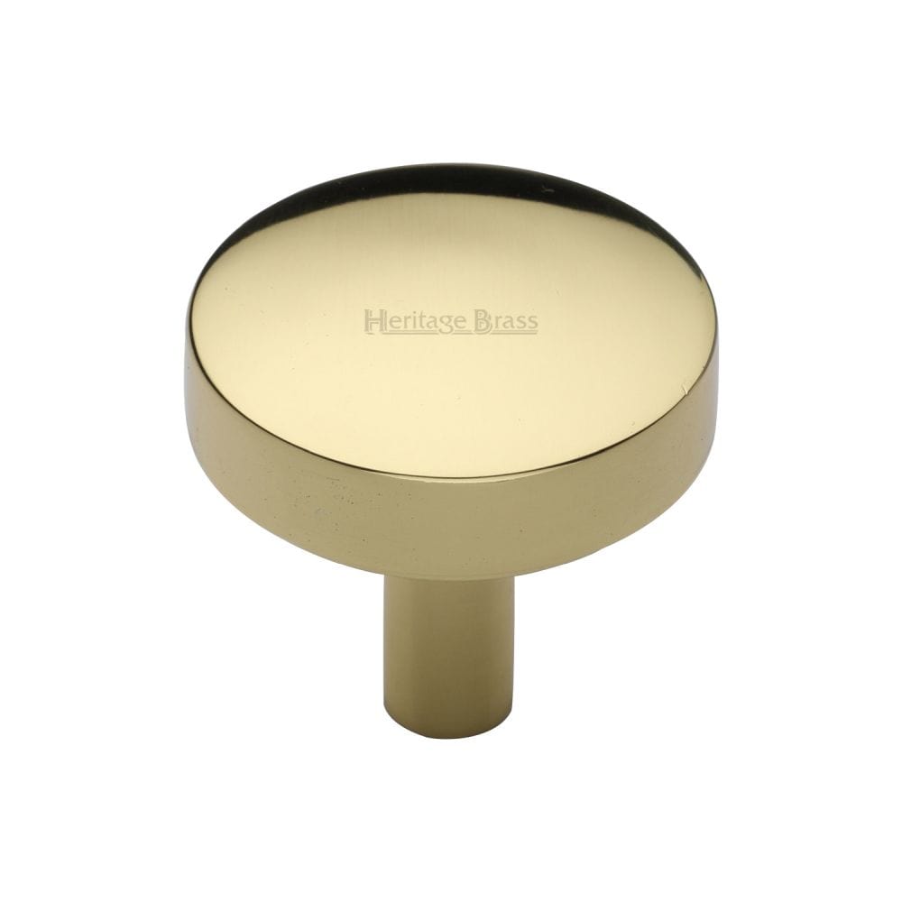 Heritage Brass Cabinet Hardware Polished Brass / Cabinet Knobs / 32mm Dia. Heritage Brass - Cabinet Knob Domed Disc Design 32mm Polished Brass Finish