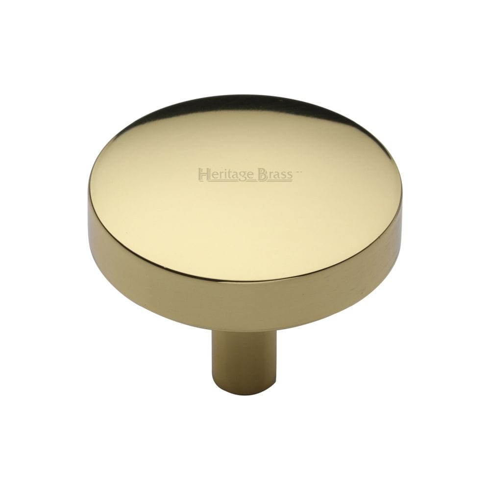Heritage Brass Cabinet Hardware Polished Brass / Cabinet Knobs / 38mm Dia. Heritage Brass - Cabinet Knob Domed Disc Design 38mm Polished Brass Finish