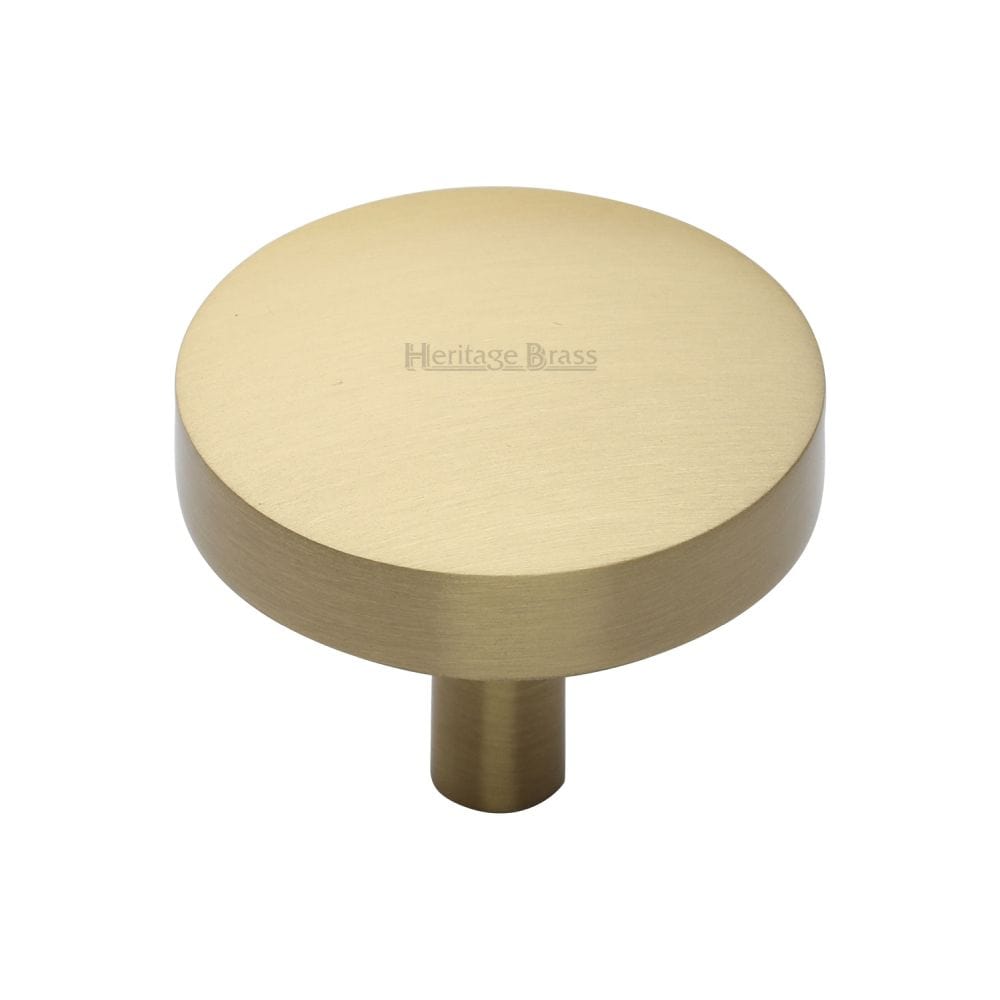 Heritage Brass Cabinet Hardware Satin Brass / Cabinet Knobs / 38mm Dia. Heritage Brass - Cabinet Knob Domed Disc Design 38mm Satin Brass Finish