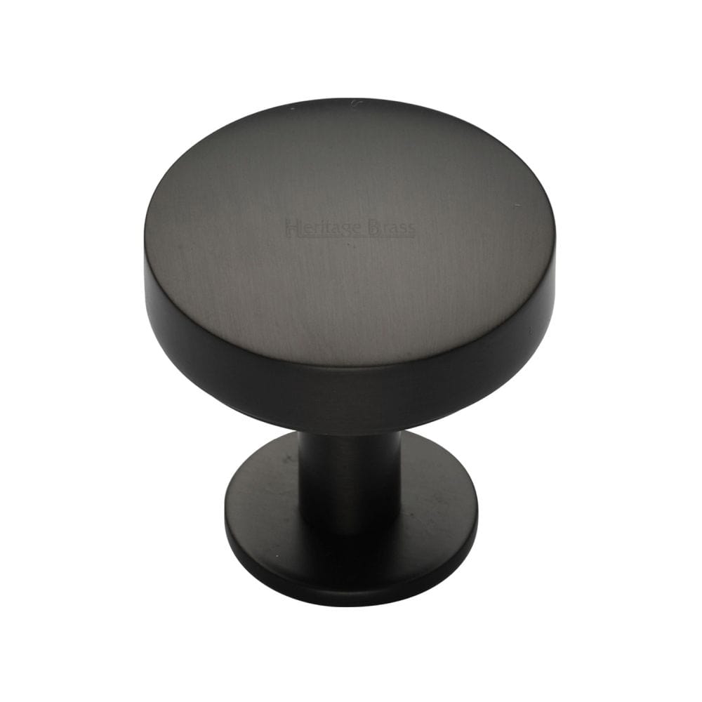 Heritage Brass Cabinet Hardware Matt Bronze / Cabinet Knobs / 32mm Dia. Heritage Brass - Cabinet Knob Domed Disc Design with Rose 32mm Matt Bronze Finis