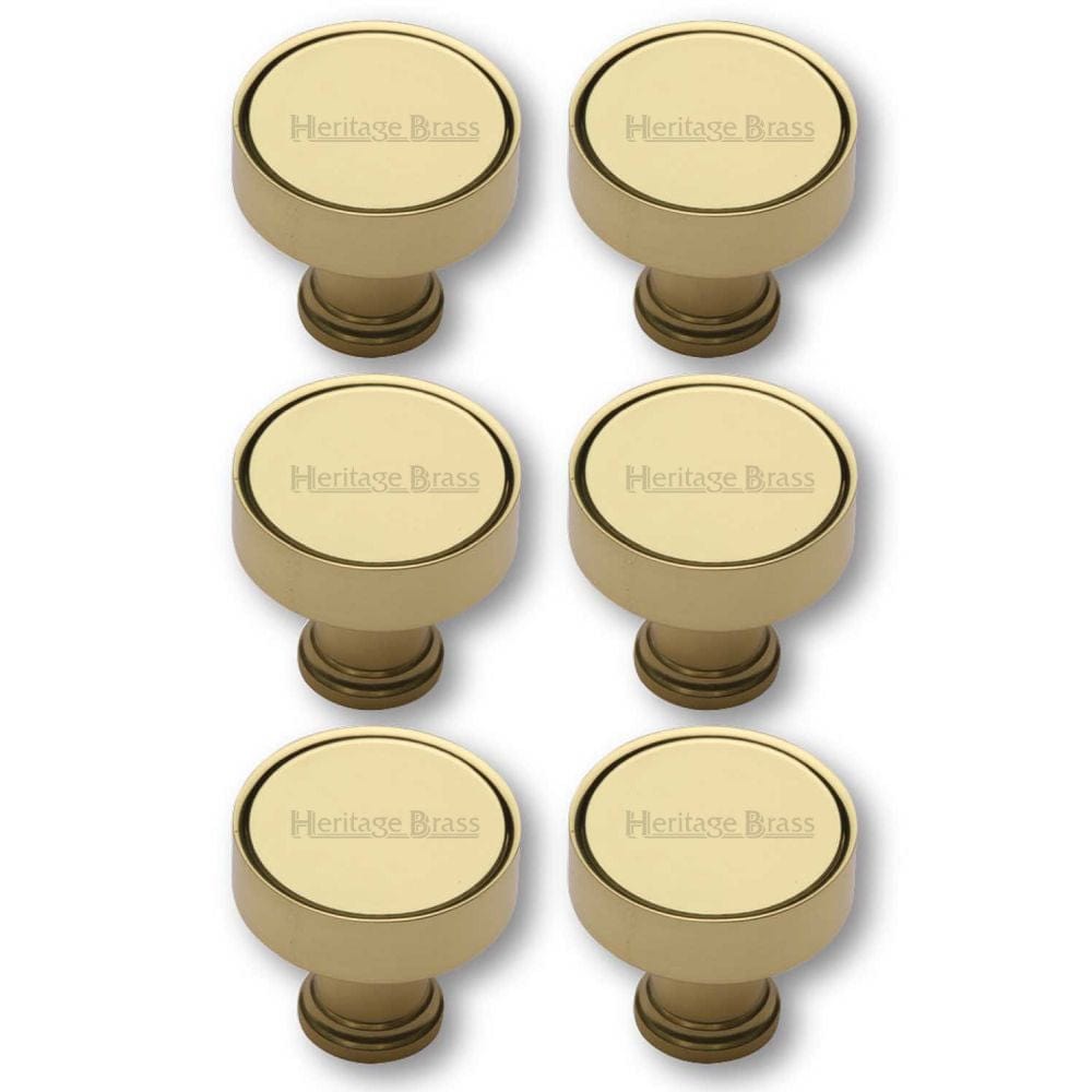 Heritage Brass Cabinet Hardware Polished Brass / Cabinet Knobs / 32mm Dia. Heritage Brass - Cabinet Knob Florence Design 32mm Polished Brass Finish