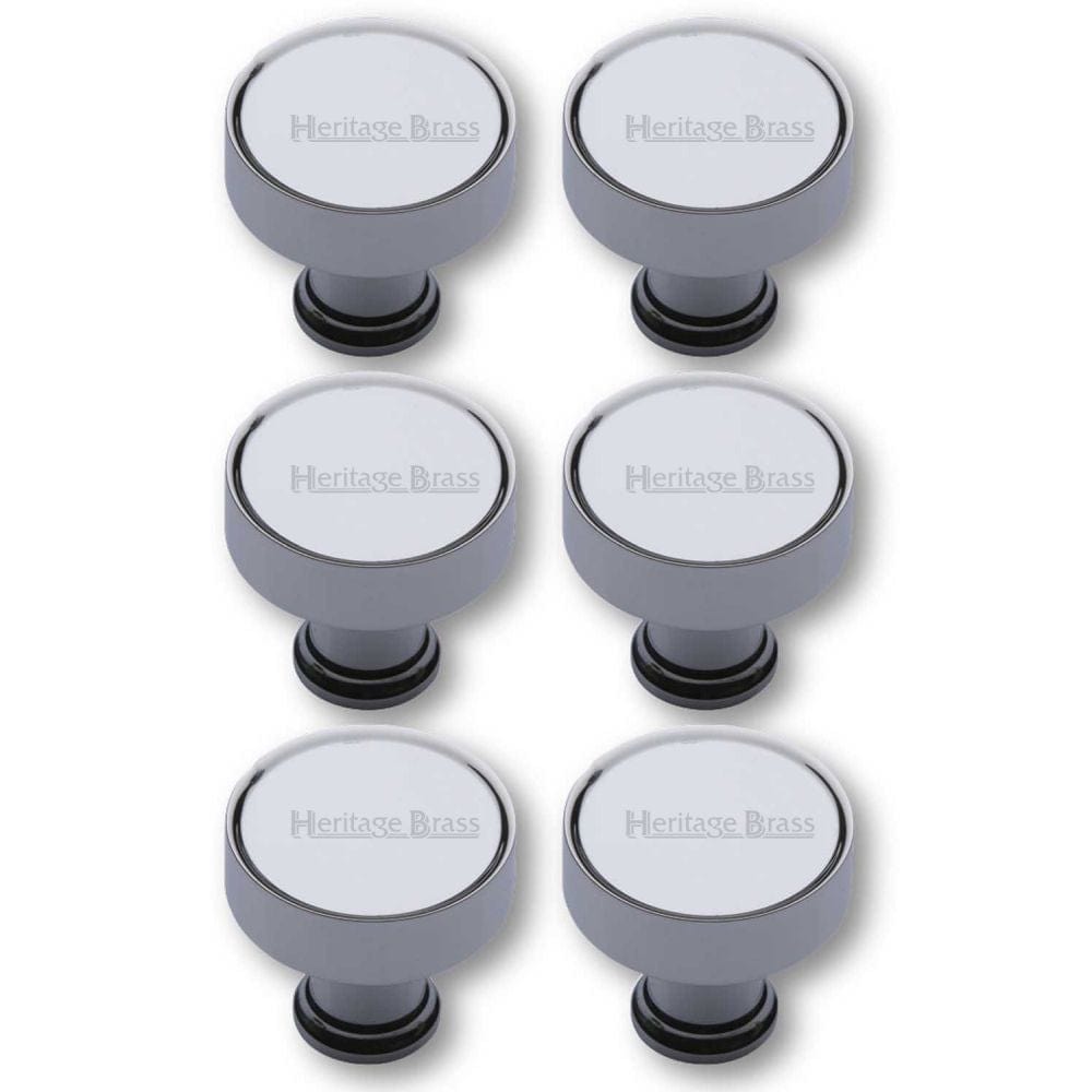 Heritage Brass Cabinet Hardware Polished Chrome / Cabinet Knobs / 32mm Dia. Heritage Brass - Cabinet Knob Florence Design 32mm Polished Chrome Finish