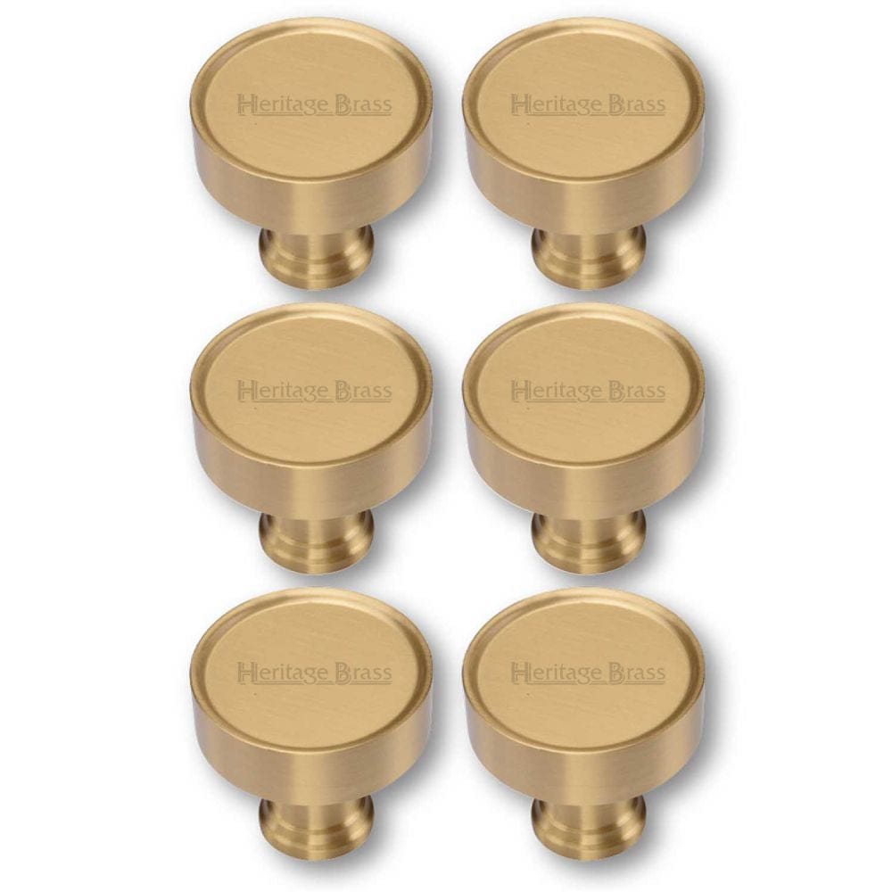 Heritage Brass Cabinet Hardware Satin Brass / Cabinet Knobs / 32mm Dia. Heritage Brass - Cabinet Knob Florence Design 32mm Satin Brass Finish