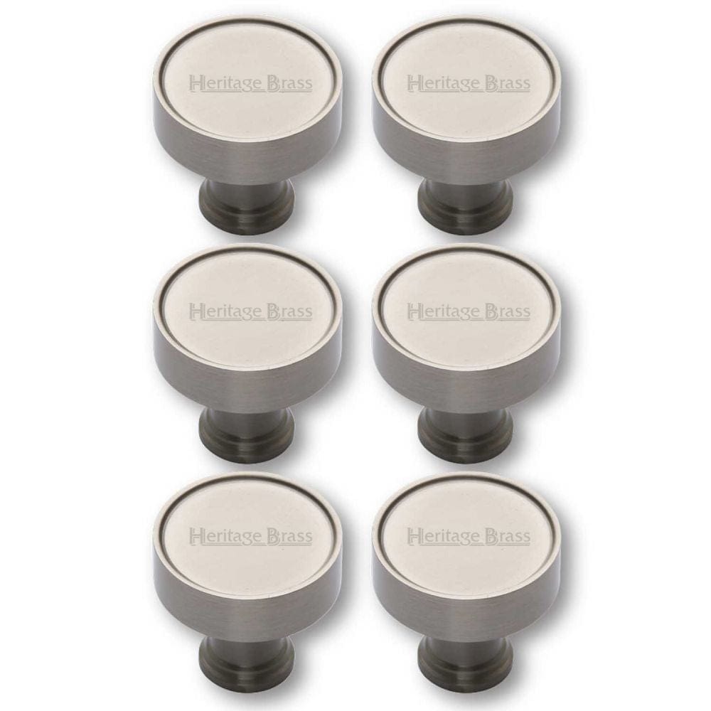 Heritage Brass Cabinet Hardware Satin Nickel / Cabinet Knobs / 32mm Dia. Heritage Brass - Cabinet Knob Florence Design 32mm Satin Nickel Finish