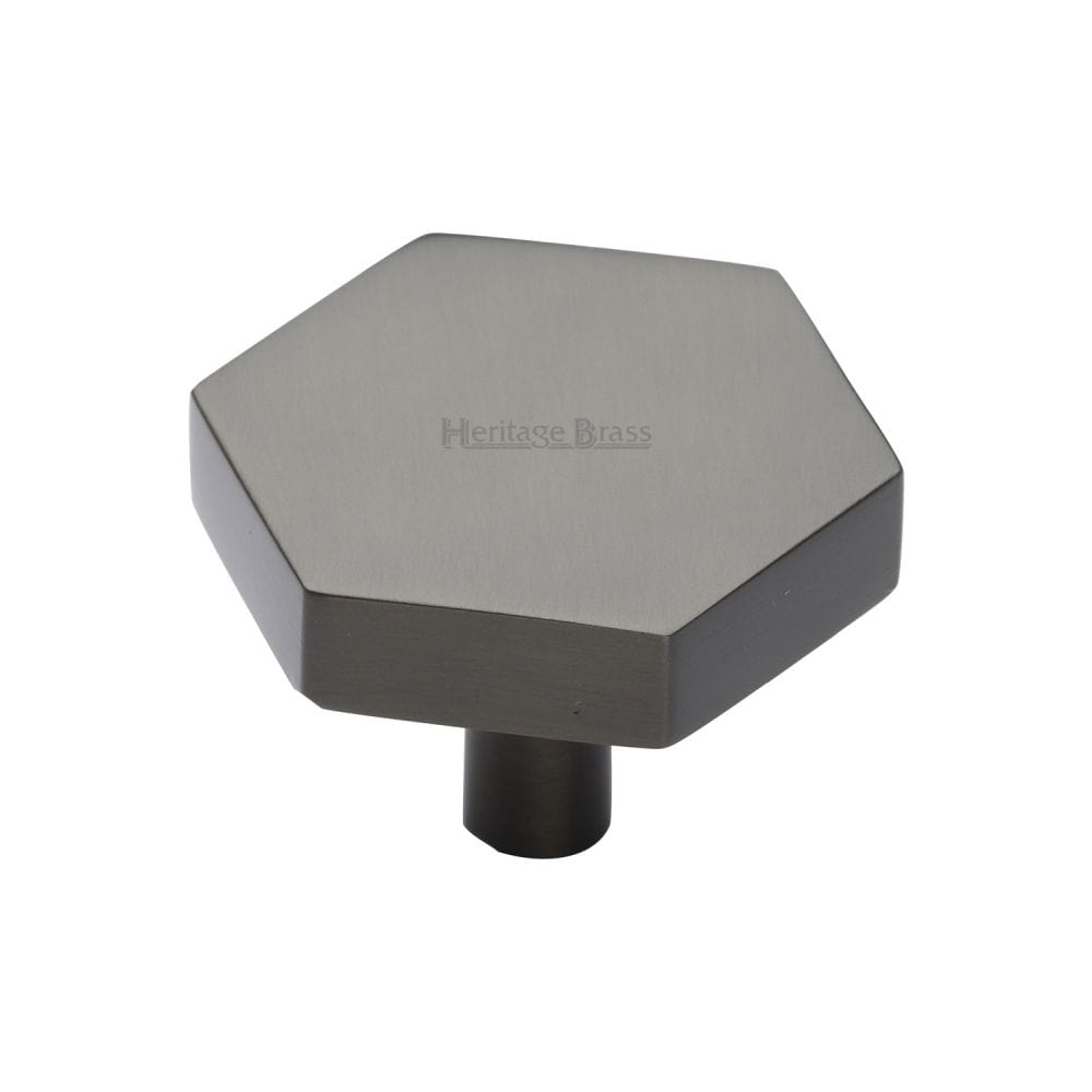 Heritage Brass Cabinet Hardware Matt Bronze / Cabinet Knobs / 38mm Dia. Heritage Brass - Cabinet Knob Hexagon Design 38mm Matt Bronze Finish