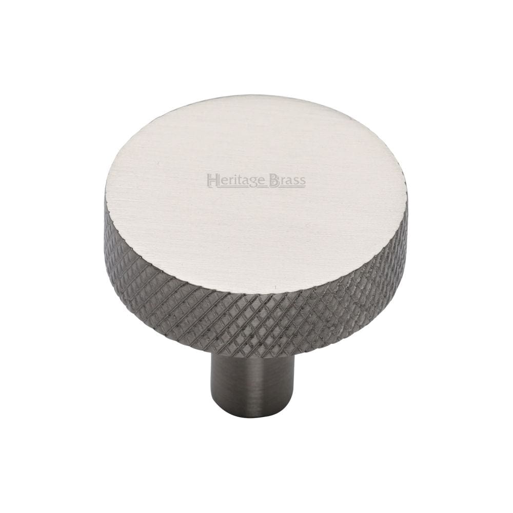 Heritage Brass Cabinet Hardware Satin Nickel / Cabinet Knobs / 32mm Dia. Heritage Brass - Cabinet Knob Knurled Disc Design 32mm Satin Nickel Finish