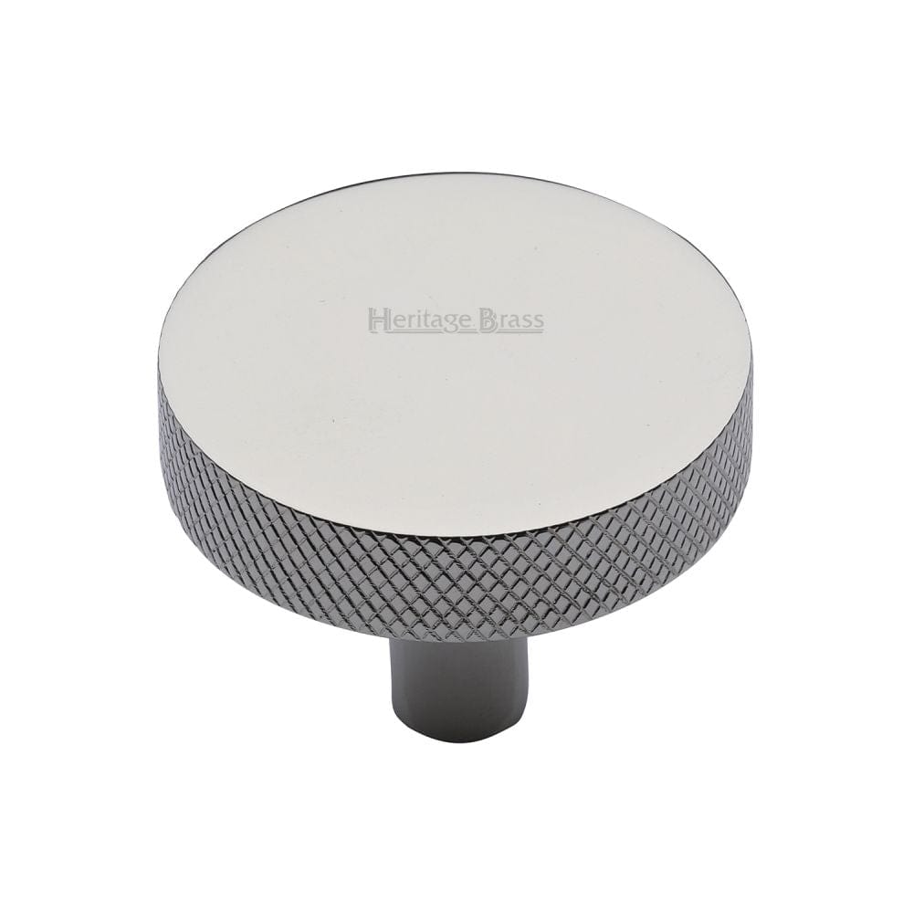 Heritage Brass Cabinet Hardware Polished Nickel / Cabinet Knobs / 38mm Dia. Heritage Brass - Cabinet Knob Knurled Disc Design 38mm Polished Nickel Finish
