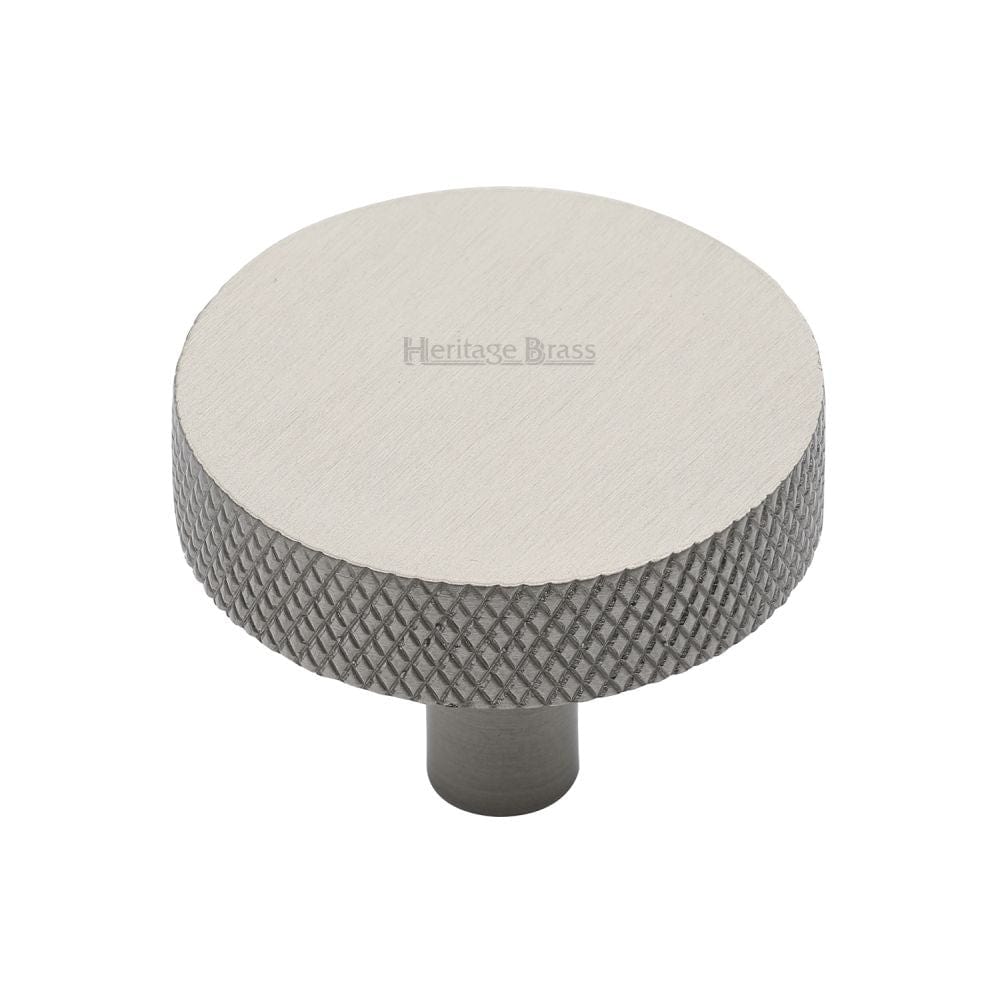 Heritage Brass Cabinet Hardware Satin Nickel / Cabinet Knobs / 38mm Dia. Heritage Brass - Cabinet Knob Knurled Disc Design 38mm Satin Nickel Finish