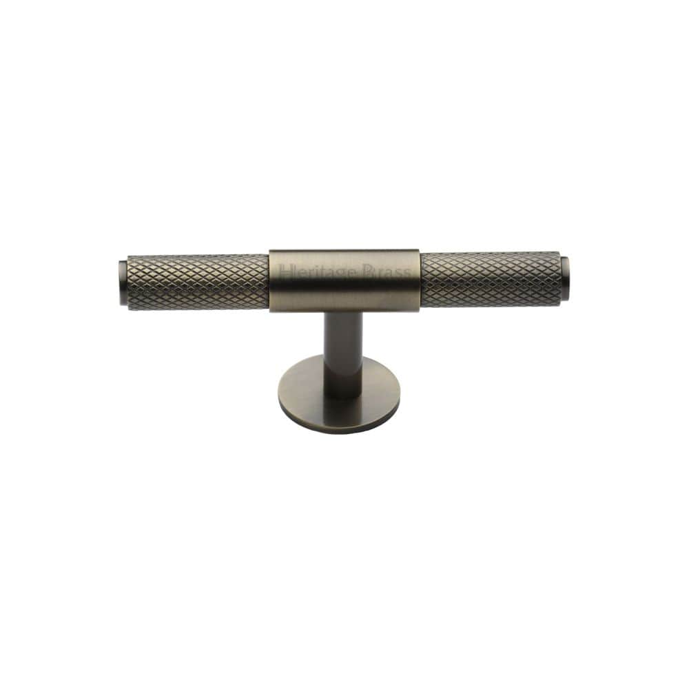 Heritage Brass Cabinet Hardware Antique Brass / Cabinet Knobs / 90mm Dia. Heritage Brass - Cabinet Knob Knurled Fountain Design 90mm Antique Brass Finish