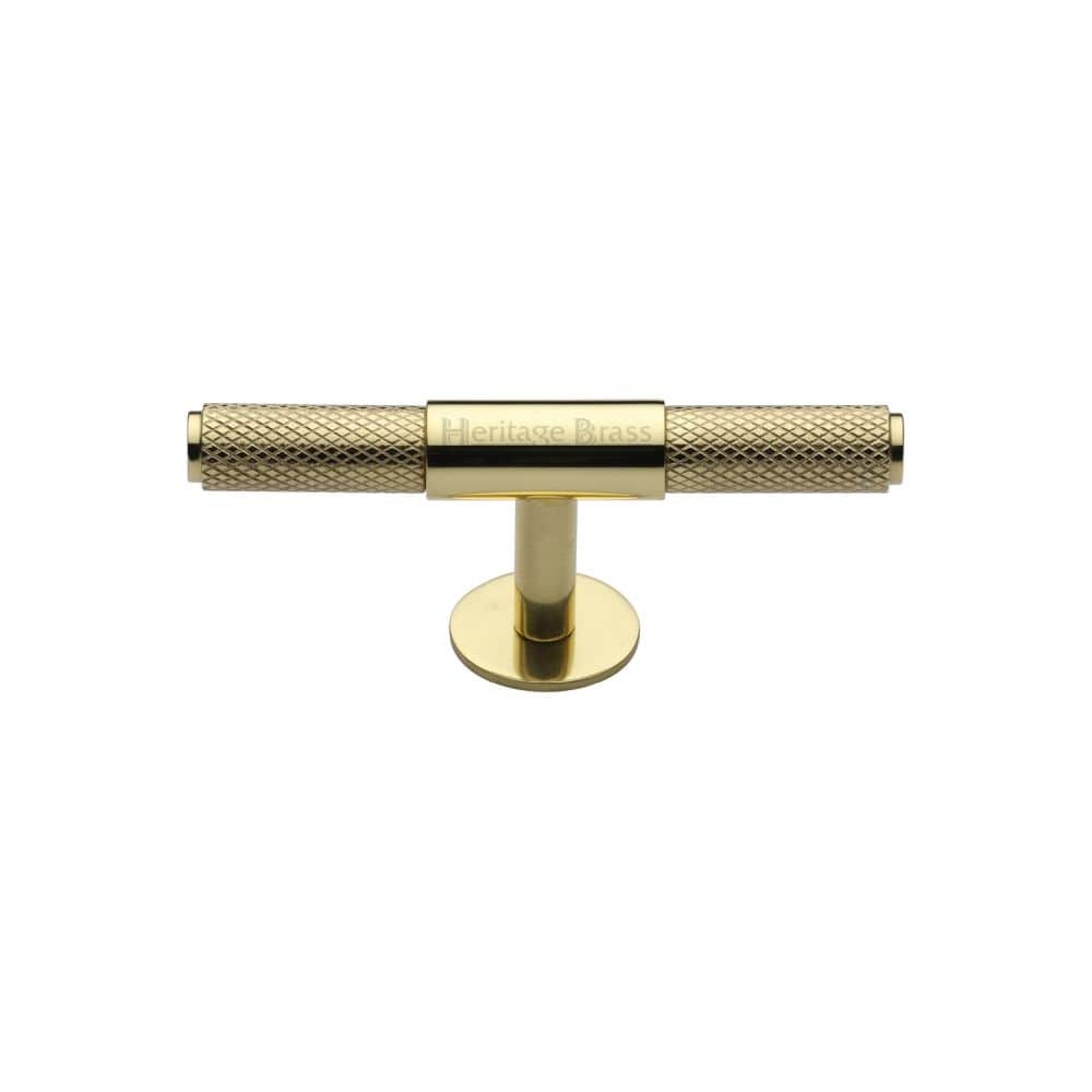 Heritage Brass Cabinet Hardware Polished Brass / Cabinet Knobs / 90mm Dia. Heritage Brass - Cabinet Knob Knurled Fountain Design 90mm Polished Brass Finish