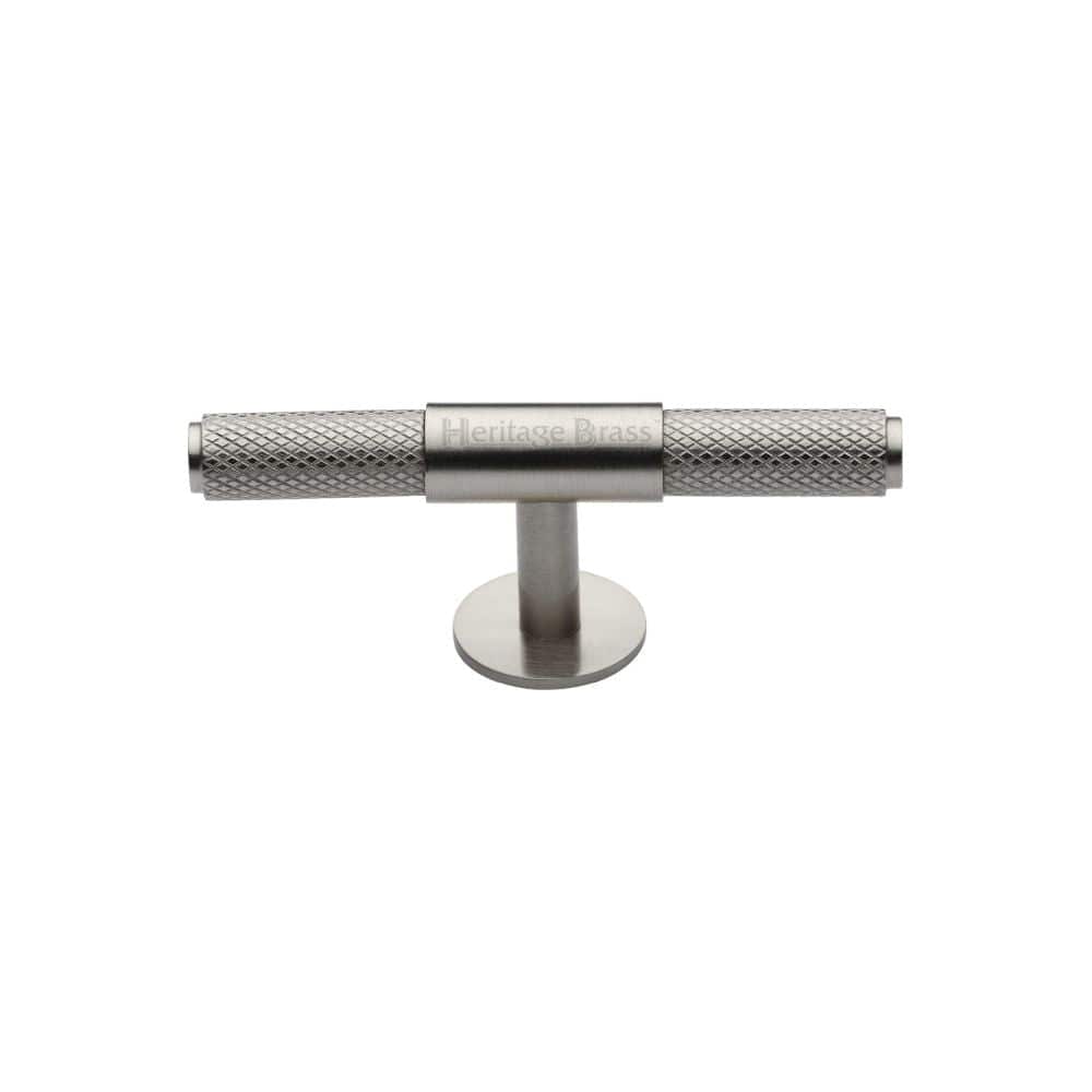 Heritage Brass Cabinet Hardware Satin Nickel / Cabinet Knobs / 90mm Dia. Heritage Brass - Cabinet Knob Knurled Fountain Design 90mm Satin Nickel Finish