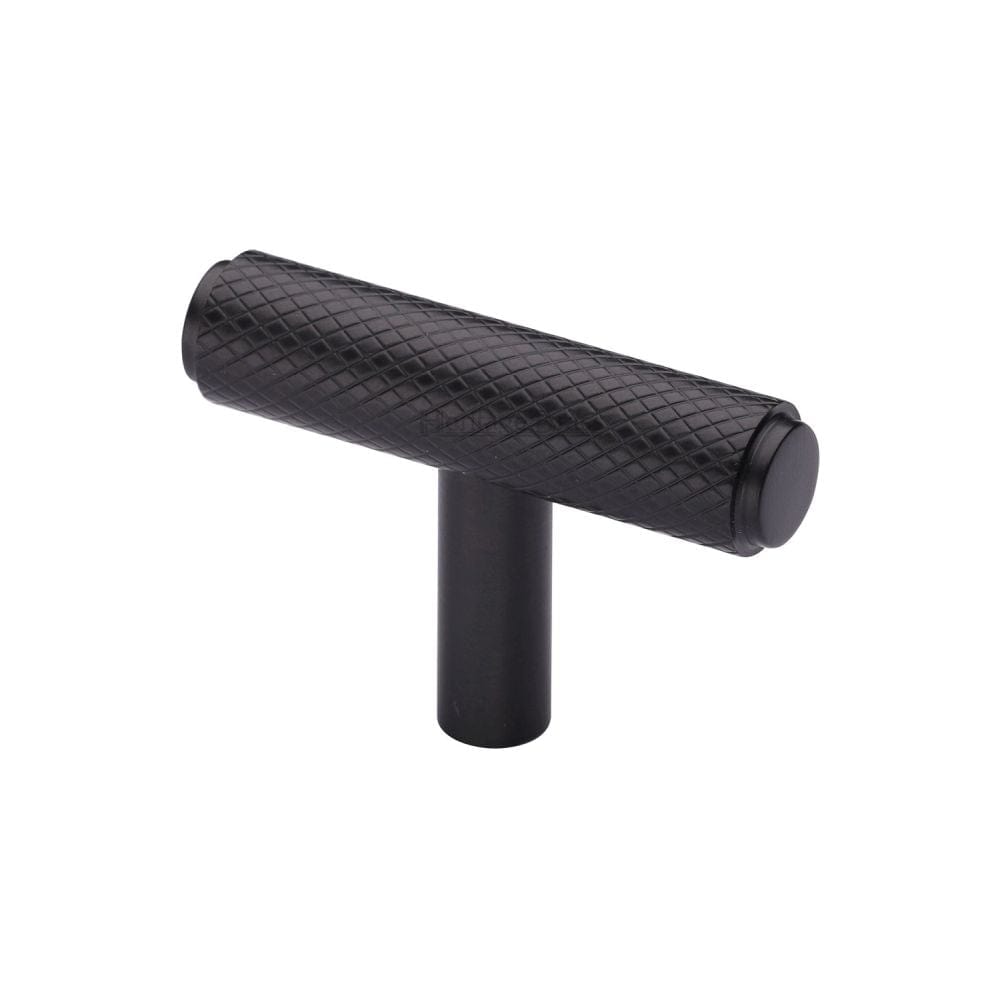 Heritage Brass Cabinet Hardware Matt Bronze / Cabinet T-Pulls / 45mm Dia. Heritage Brass - Cabinet Knob Knurled T-Bar Design 45mm Matt Bronze Finish