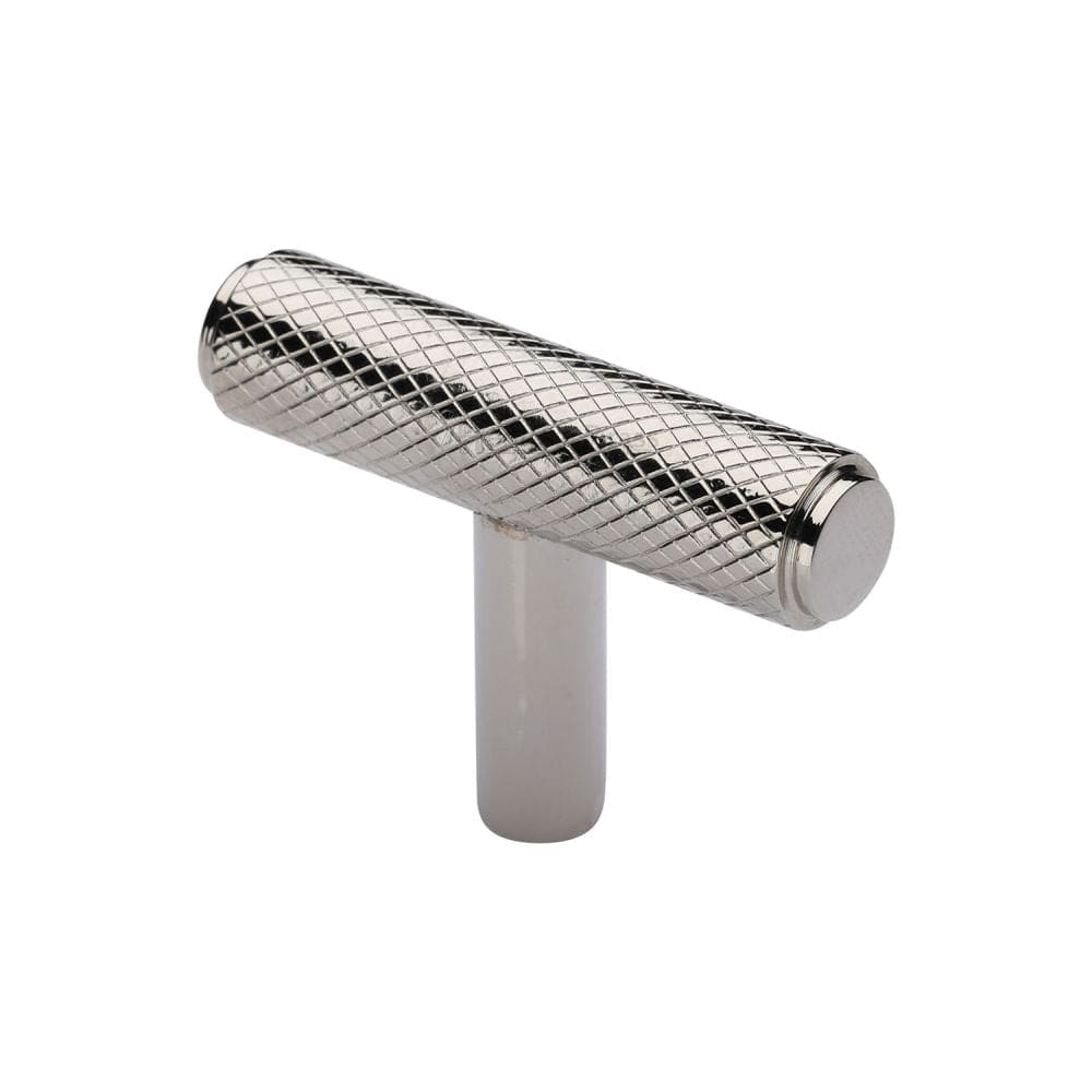Heritage Brass Cabinet Hardware Polished Nickel / Cabinet T-Pulls / 45mm Dia. Heritage Brass - Cabinet Knob Knurled T-Bar Design 45mm Polished Nickel Finish