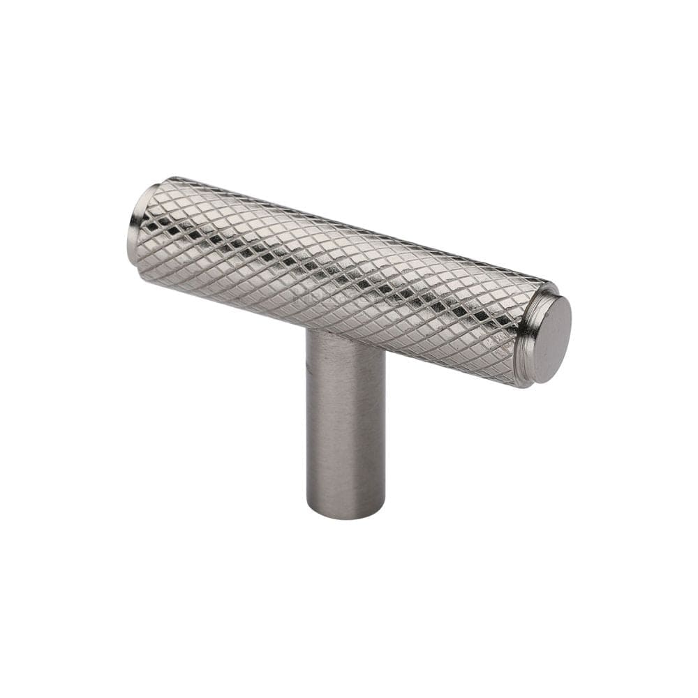 Heritage Brass Cabinet Hardware Satin Nickel / Cabinet T-Pulls / 45mm Dia. Heritage Brass - Cabinet Knob Knurled T-Bar Design 45mm Satin Nickel Finish