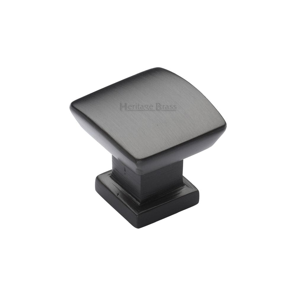 Heritage Brass Cabinet Hardware Matt Bronze / Cabinet Knobs / 25mm Dia. Heritage Brass - Cabinet Knob Plinth Square Design with base 25mm Matt Bronze Fi
