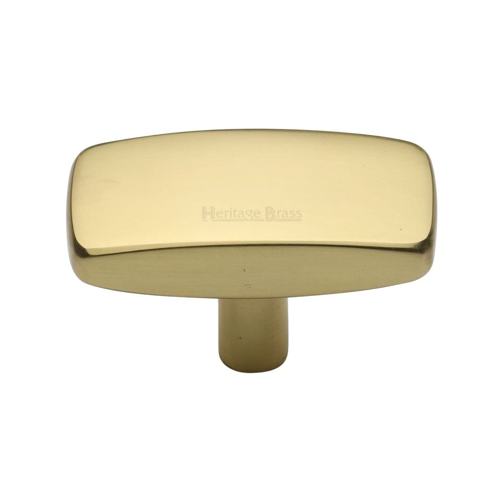 Heritage Brass Cabinet Hardware Polished Brass / Cabinet Knobs / 47mm Dia. Heritage Brass - Cabinet Knob Rectangular Design 47mm Polished Brass Finish