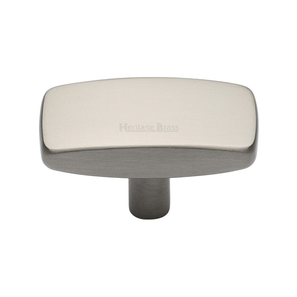 Heritage Brass Cabinet Hardware Satin Nickel / Cabinet Knobs / 47mm Dia. Heritage Brass - Cabinet Knob Rectangular Design 47mm Satin Nickel Finish