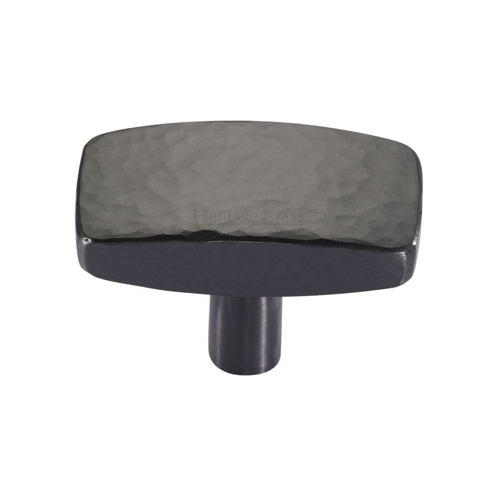 Heritage Brass Cabinet Hardware Matt Bronze / Cabinet Knobs / 41mm Dia. Heritage Brass - Cabinet Knob Rectangular Hammered Design 41mm Matt Bronze Finis