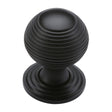 Heritage Brass Cabinet Hardware Matt Black / Cabinet Knobs / 32mm Dia. Heritage Brass - Cabinet Knob Reeded Design 32mm Matt Black Finish