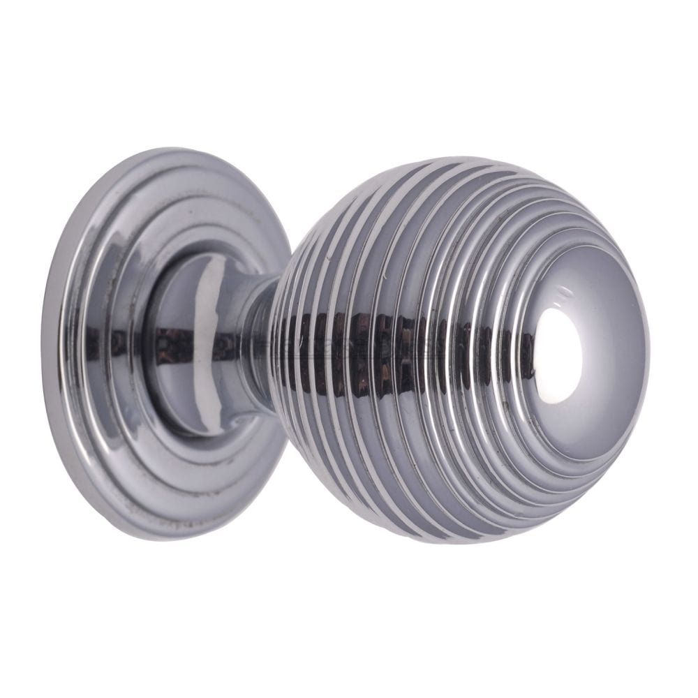 Heritage Brass Cabinet Hardware Polished Chrome / Cabinet Knobs / 32mm Dia. Heritage Brass - Cabinet Knob Reeded Design 32mm Polished Chrome Finish