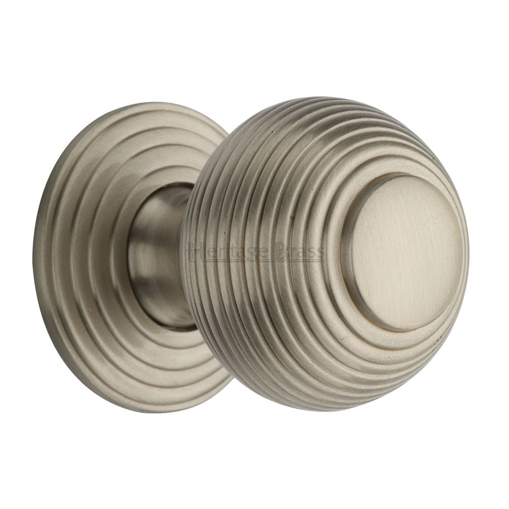 Heritage Brass Cabinet Hardware Satin Nickel / Cabinet Knobs / 38mm Dia. Heritage Brass - Cabinet Knob Reeded Design 38mm Satin Nickel Finish