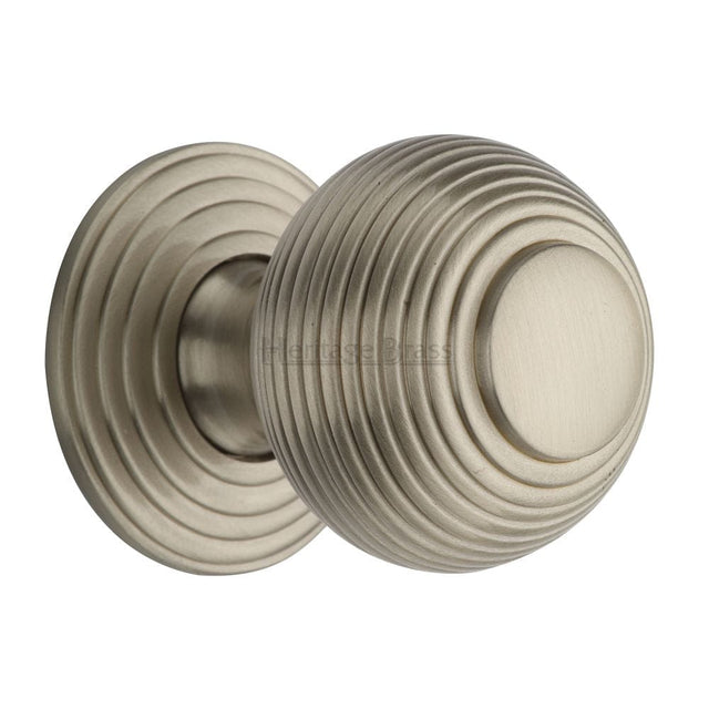 Heritage Brass Cabinet Hardware Satin Nickel / Cabinet Knobs / 38mm Dia. Heritage Brass - Cabinet Knob Reeded Design 38mm Satin Nickel Finish