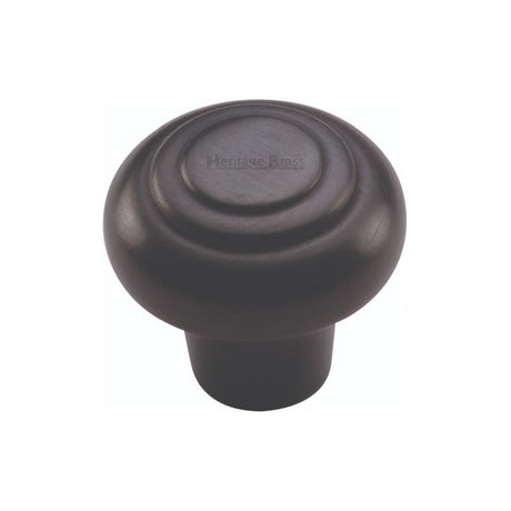 Heritage Brass Cabinet Hardware Matt Black / Cabinet Knobs / 32mm Dia. Heritage Brass - Cabinet Knob Round Bead Design 32mm Matt Black Finish