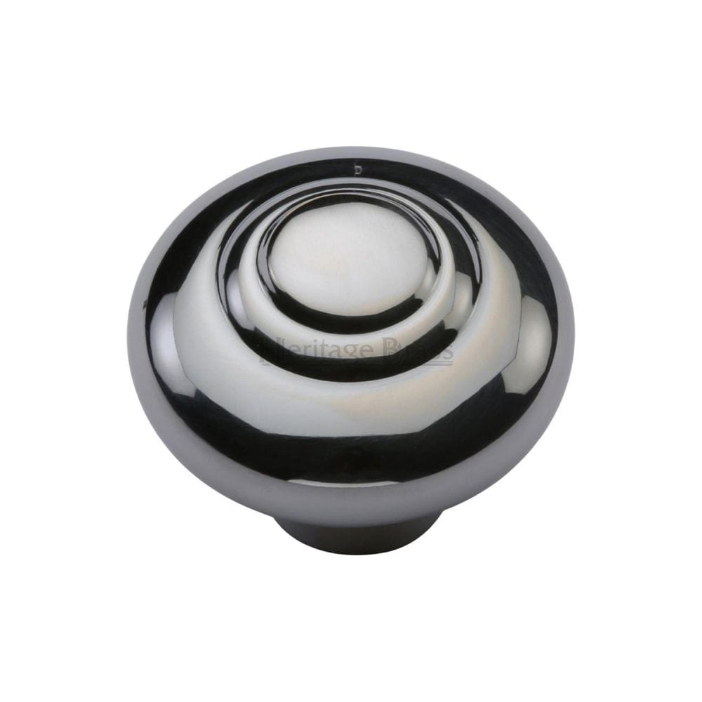 Heritage Brass Cabinet Hardware Polished Chrome / Cabinet Knobs / 32mm Dia. Heritage Brass - Cabinet Knob Round Bead Design 32mm Polished Chrome Finish
