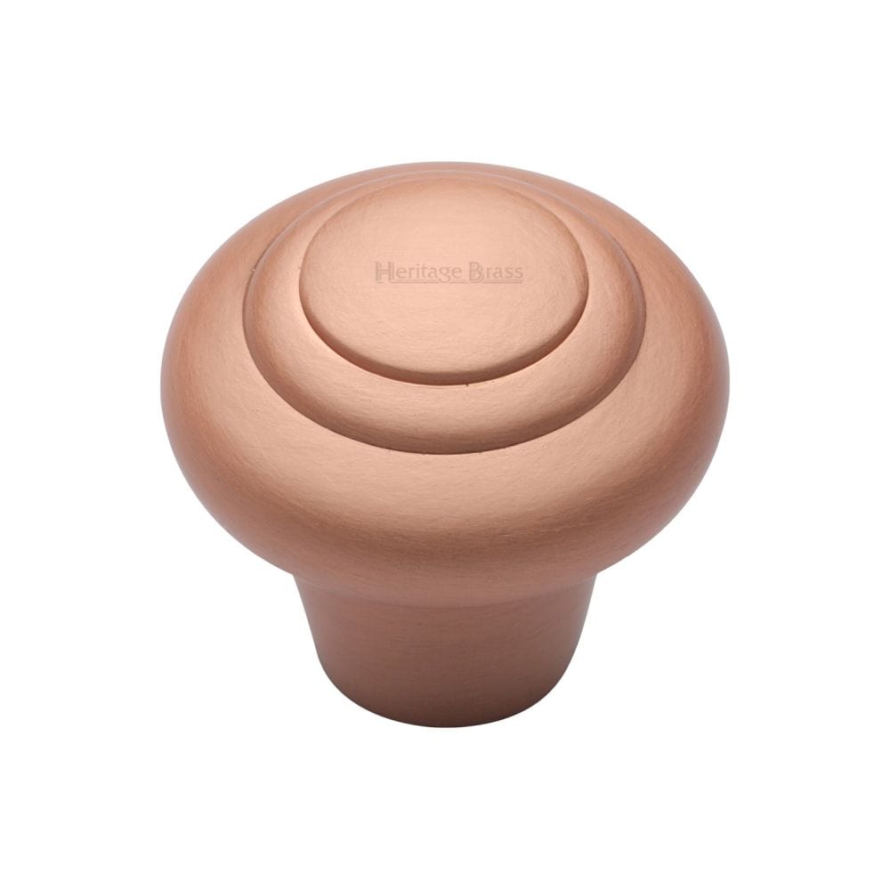 Heritage Brass Cabinet Hardware Satin Rose Gold / Cabinet Knobs / 32mm Dia. Heritage Brass - Cabinet Knob Round Bead Design 32mm Satin Rose Gold Finish