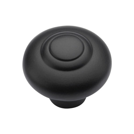 Heritage Brass Cabinet Hardware Matt Black / Cabinet Knobs / 38mm Dia. Heritage Brass - Cabinet Knob Round Bead Design 38mm Matt Black Finish