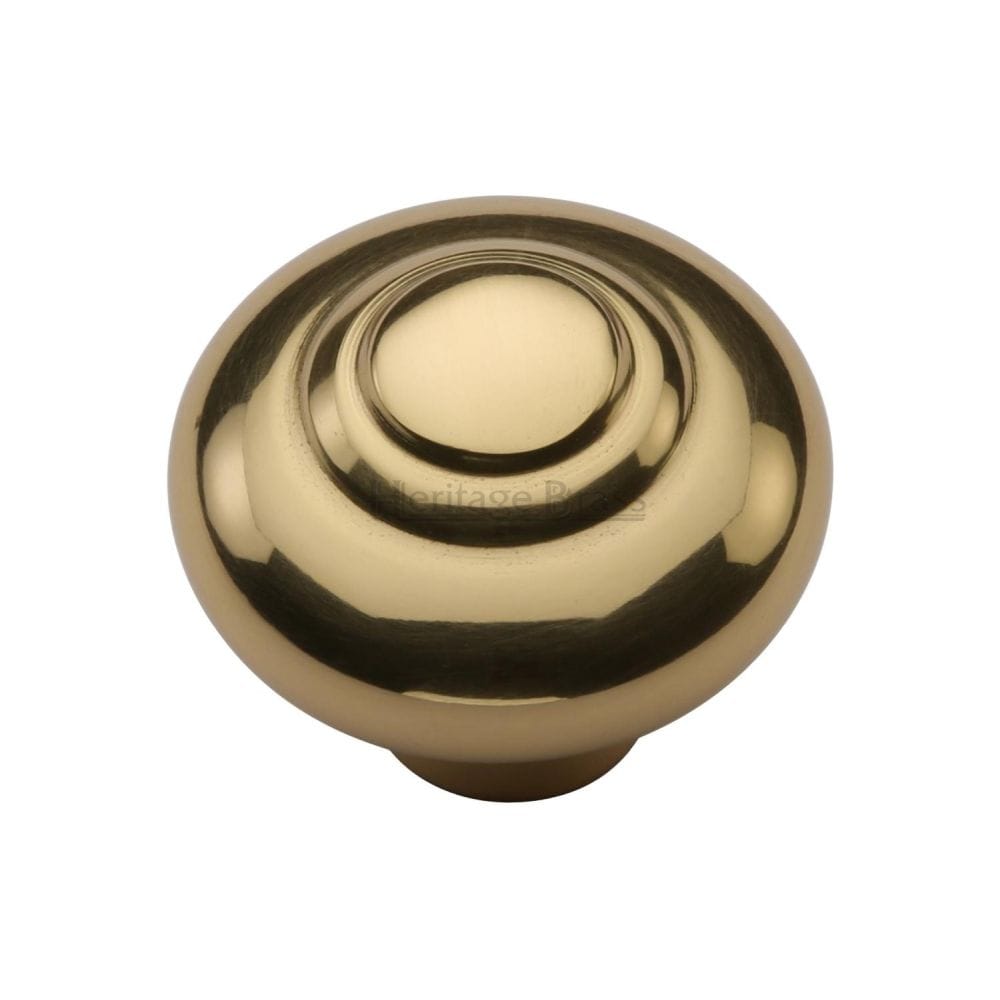 Heritage Brass Cabinet Hardware Polished Brass / Cabinet Knobs / 38mm Dia. Heritage Brass - Cabinet Knob Round Bead Design 38mm Polished Brass Finish