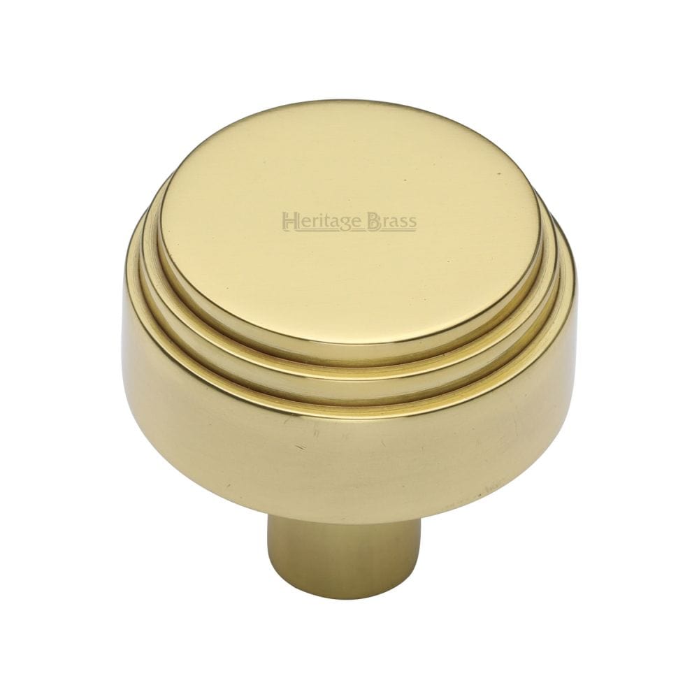 Heritage Brass Cabinet Hardware Polished Brass / Cabinet Knobs / 38mm Dia. Heritage Brass - Cabinet Knob Round Deco Design 38mm Polished Brass Finish