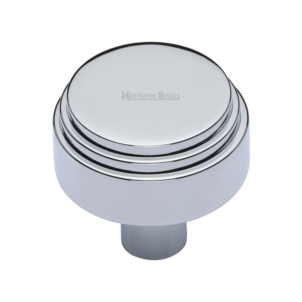 Heritage Brass Cabinet Hardware Polished Chrome / Cabinet Knobs / 38mm Dia. Heritage Brass - Cabinet Knob Round Deco Design 38mm Polished Chrome Finish