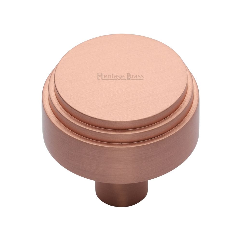 Heritage Brass Cabinet Hardware Satin Rose Gold / Cabinet Knobs / 38mm Dia. Heritage Brass - Cabinet Knob Round Deco Design 38mm Satin Rose Gold Finish