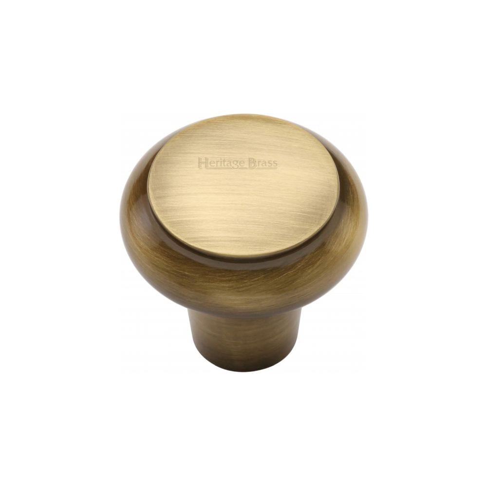 Heritage Brass Cabinet Hardware Antique Brass / Cabinet Knobs / 32mm Dia. Heritage Brass - Cabinet Knob Round Edge Design 32mm Antique Brass Finish