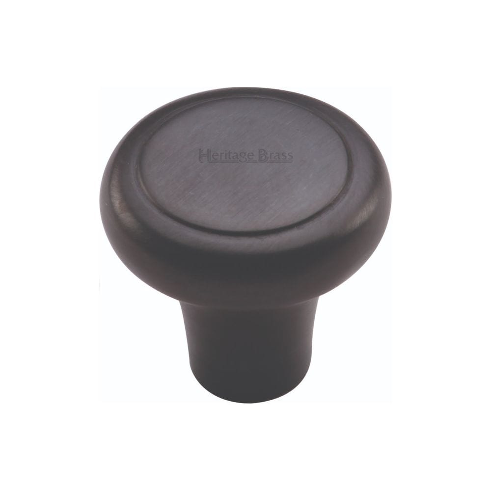 Heritage Brass Cabinet Hardware Matt Black / Cabinet Knobs / 32mm Dia. Heritage Brass - Cabinet Knob Round Edge Design 32mm Matt Black Finish