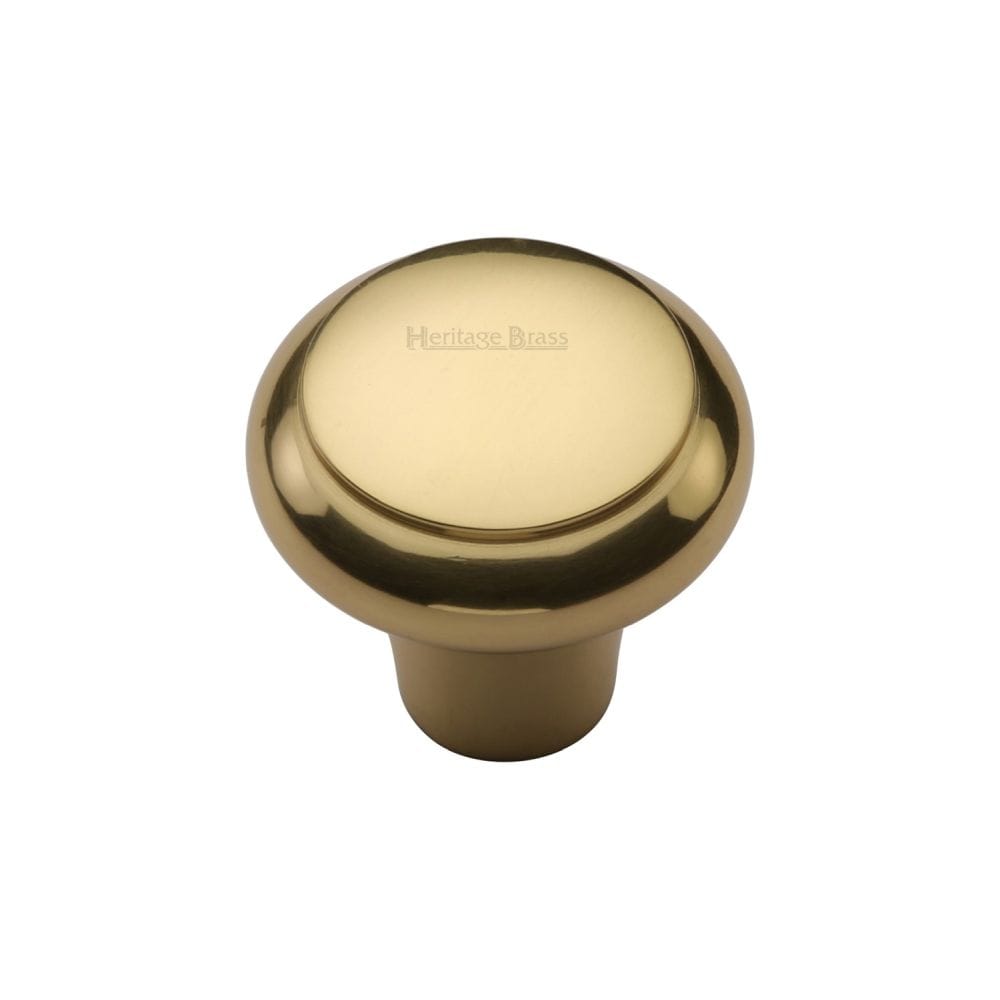 Heritage Brass Cabinet Hardware Polished Brass / Cabinet Knobs / 32mm Dia. Heritage Brass - Cabinet Knob Round Edge Design 32mm Polished Brass Finish