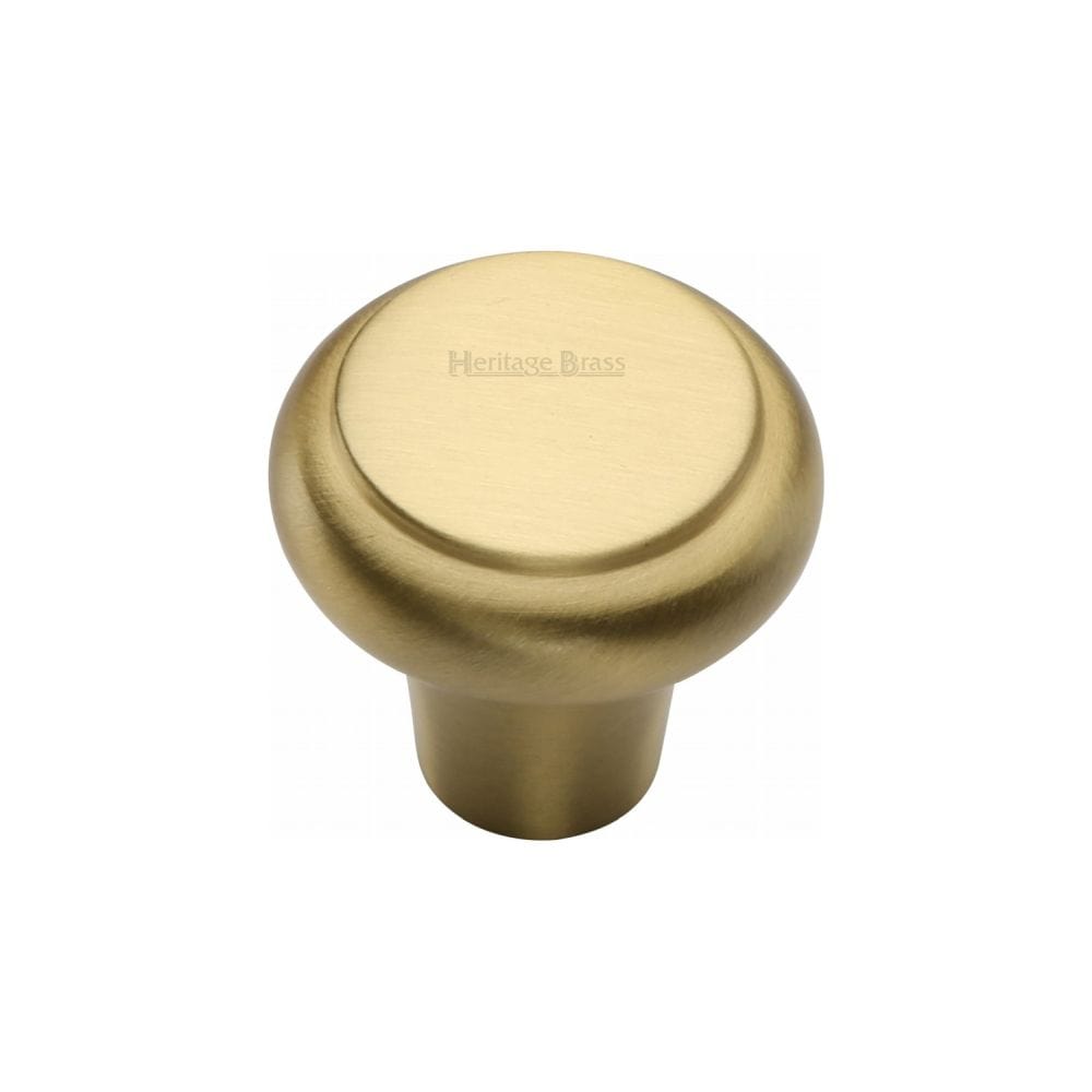 Heritage Brass Cabinet Hardware Satin Brass / Cabinet Knobs / 32mm Dia. Heritage Brass - Cabinet Knob Round Edge Design 32mm Satin Brass Finish