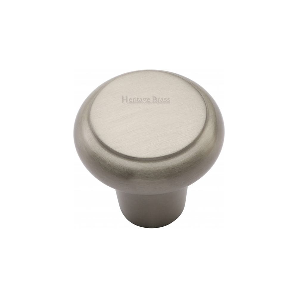 Heritage Brass Cabinet Hardware Satin Nickel / Cabinet Knobs / 32mm Dia. Heritage Brass - Cabinet Knob Round Edge Design 32mm Satin Nickel Finish
