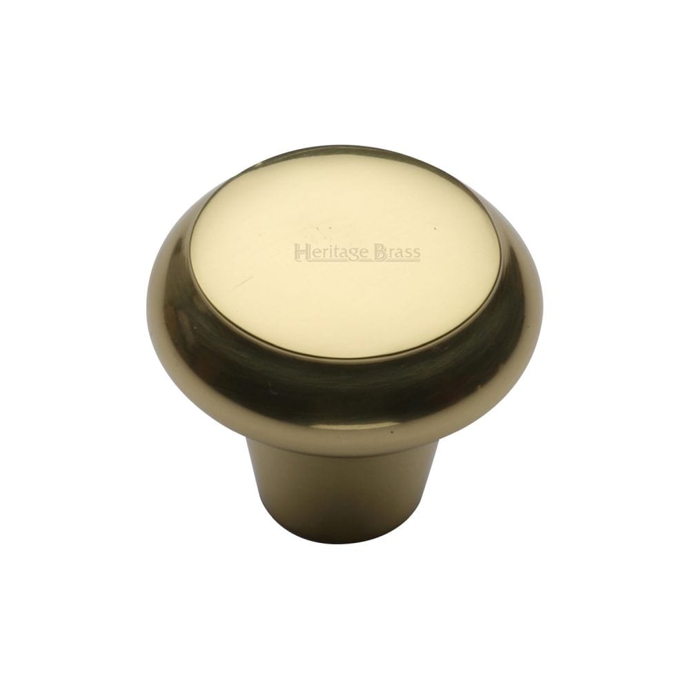 Heritage Brass Cabinet Hardware Polished Brass / Cabinet Knobs / 38mm Dia. Heritage Brass - Cabinet Knob Round Edge Design 38mm Polished Brass Finish