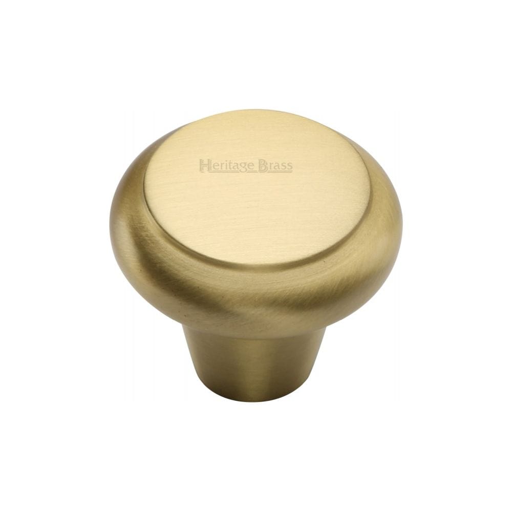 Heritage Brass Cabinet Hardware Satin Brass / Cabinet Knobs / 38mm Dia. Heritage Brass - Cabinet Knob Round Edge Design 38mm Satin Brass Finish