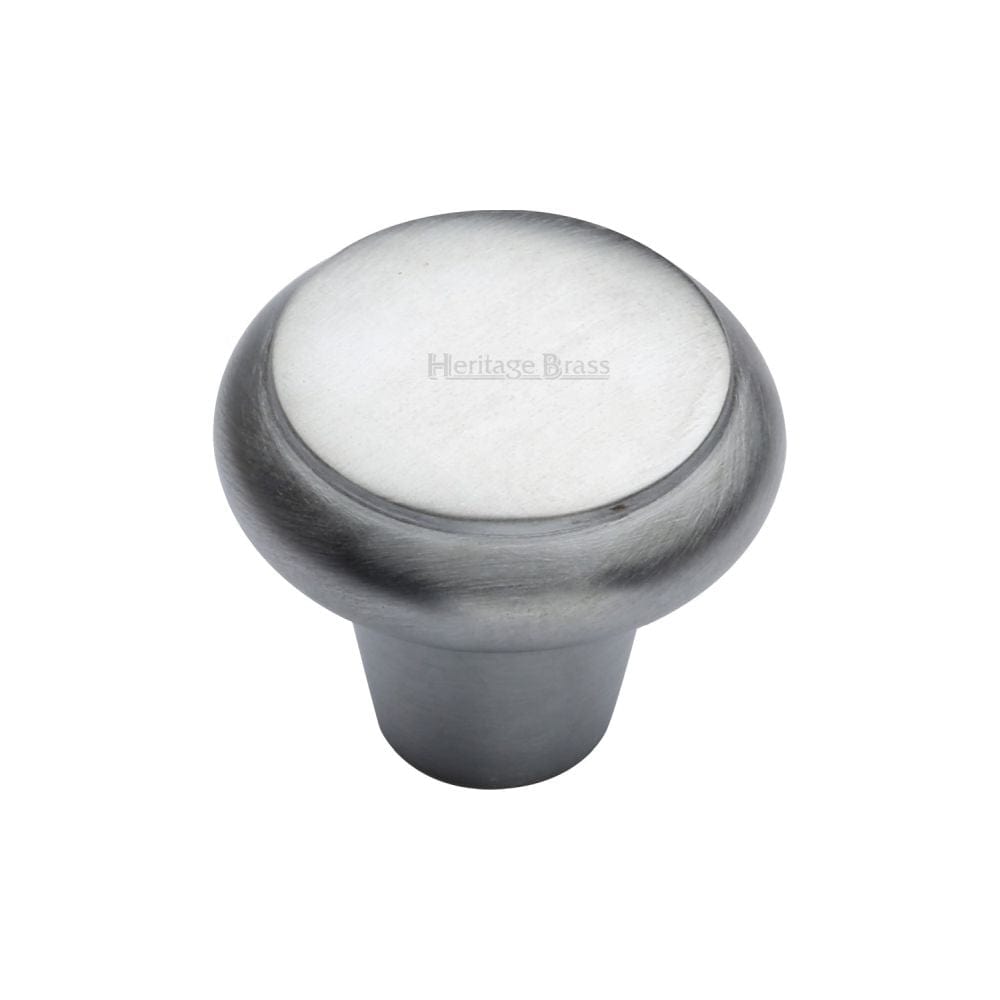 Heritage Brass Cabinet Hardware Satin Chrome / Cabinet Knobs / 38mm Dia. Heritage Brass - Cabinet Knob Round Edge Design 38mm Satin Chrome Finish