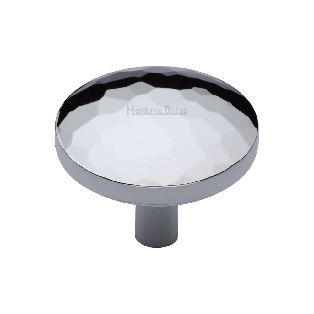 Heritage Brass Cabinet Hardware Polished Chrome / Cabinet Knobs / 38mm Dia. Heritage Brass - Cabinet Knob Round Hammered Design 38mm Polished Chrome Finish